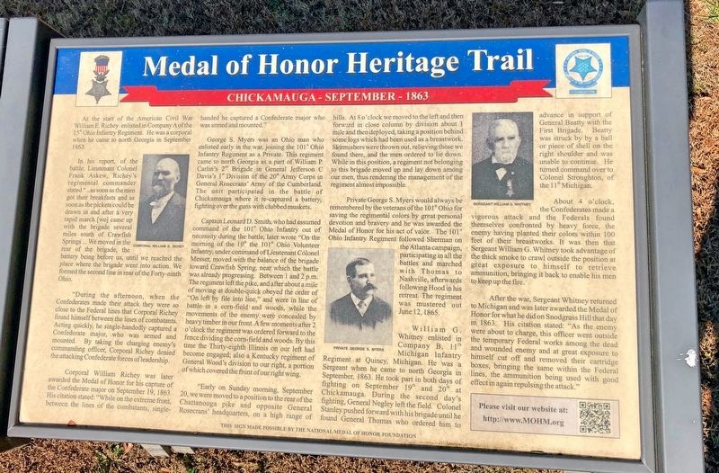 Medal of Honor Heritage Trail Marker image. Click for full size.
