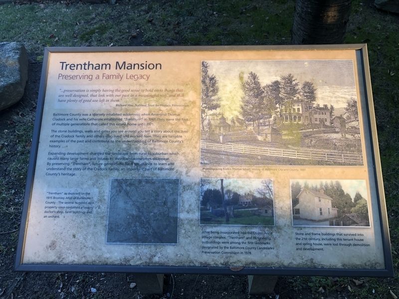 Trentham Mansion Marker image. Click for full size.