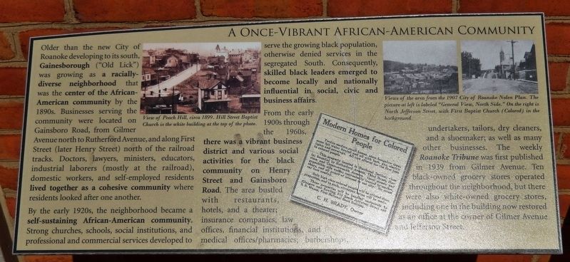 A Once-Vibrant African American Community Marker. Click for full size. A Once-Vibrant African American Community Marker image. Click for full size.