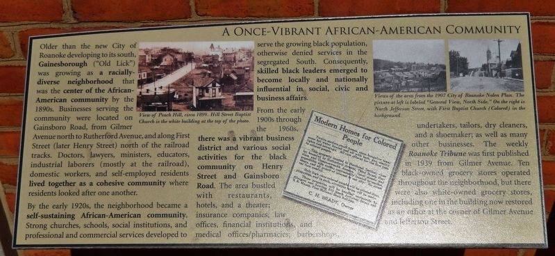 A Once-Vibrant African American Community Marker image. Click for full size.