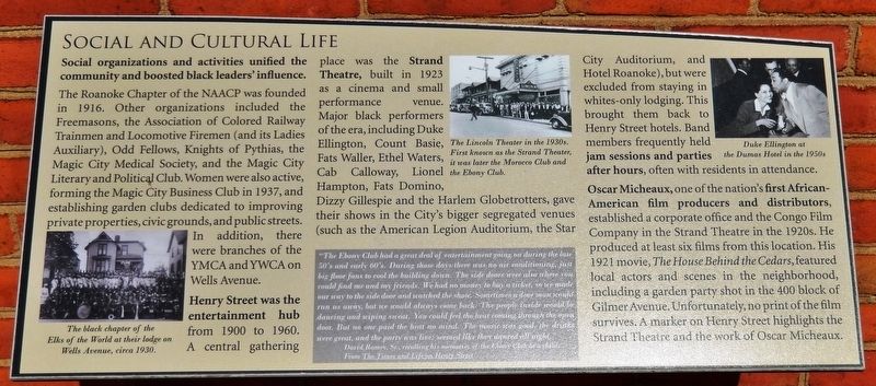 Social and Cultural Life Marker image. Click for full size.
