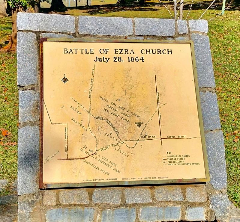 Nearby map of The Battle of Ezra Church marker. image. Click for full size.
