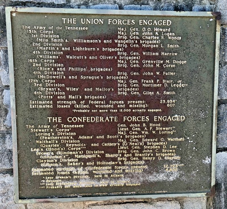 Last marker on right listing units and names of Union & Confederate Forces engaged. image. Click for full size.