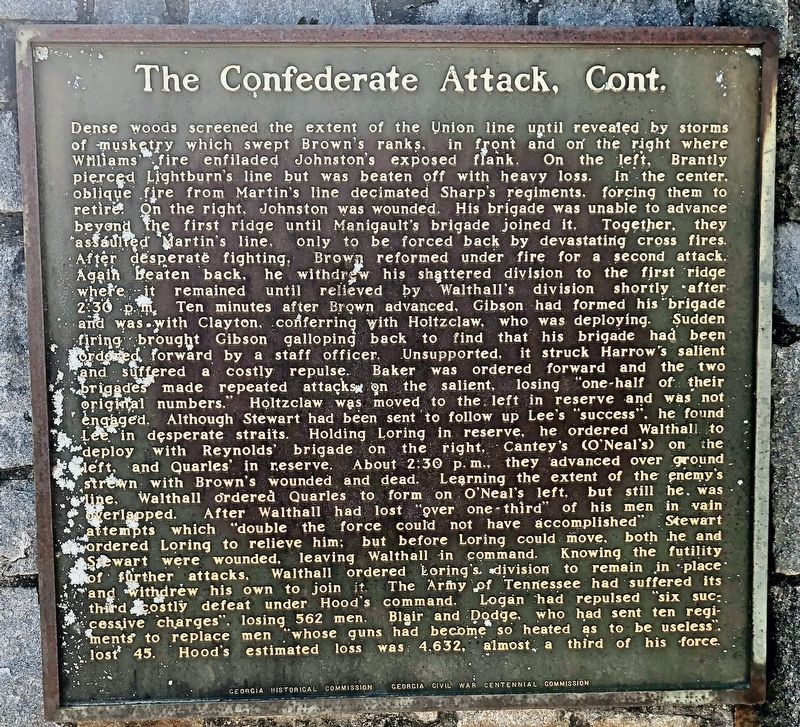 The Confederate Attack Cont. Marker image. Click for full size.