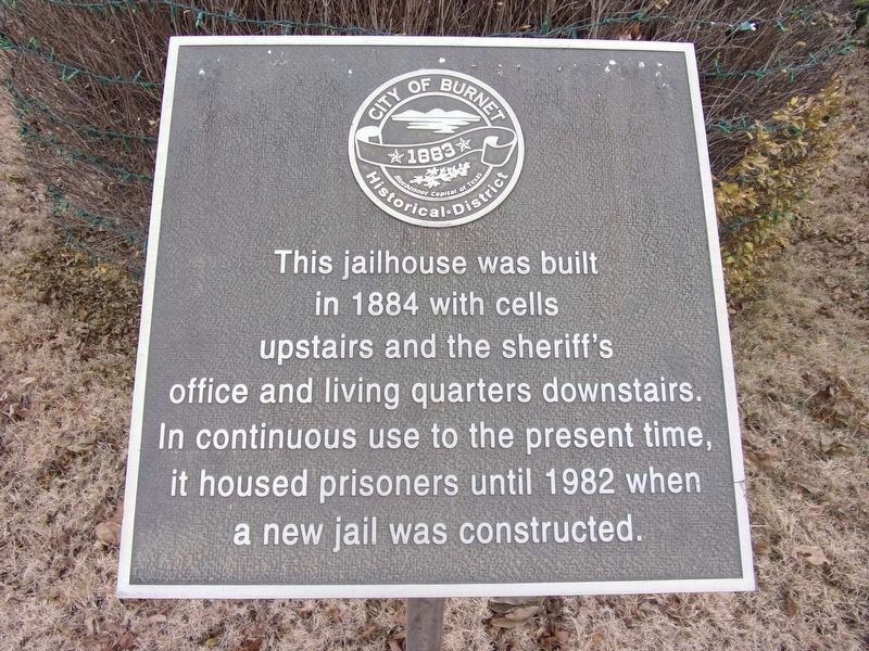 An additional Burnet County Jail Marker image. Click for full size.