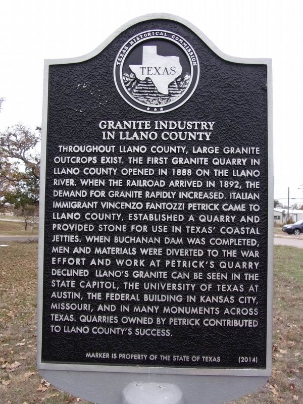 Granite Industry in Llano County Marker image. Click for full size.