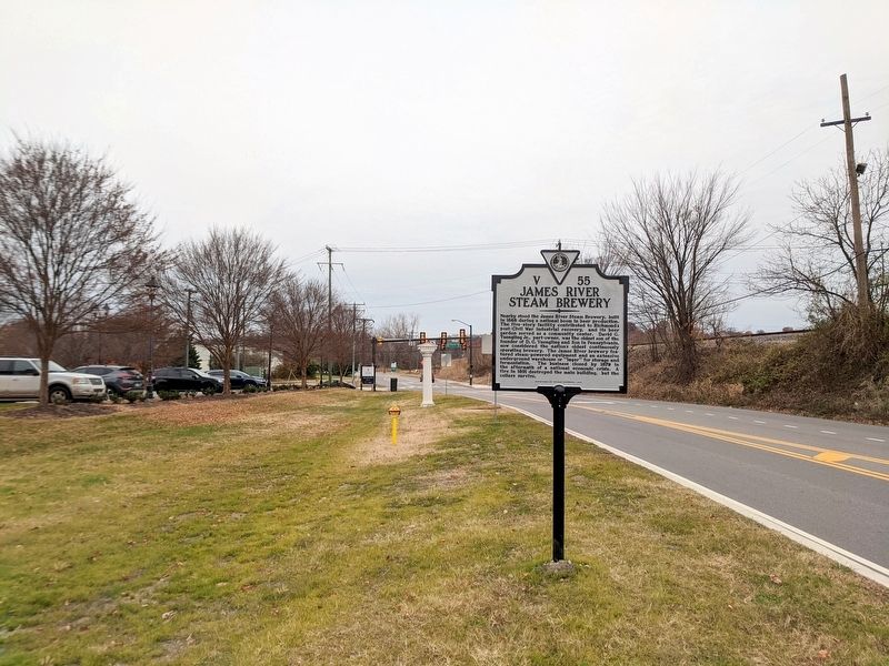 James River Steam Brewery Marker (facing west) image. Click for full size.