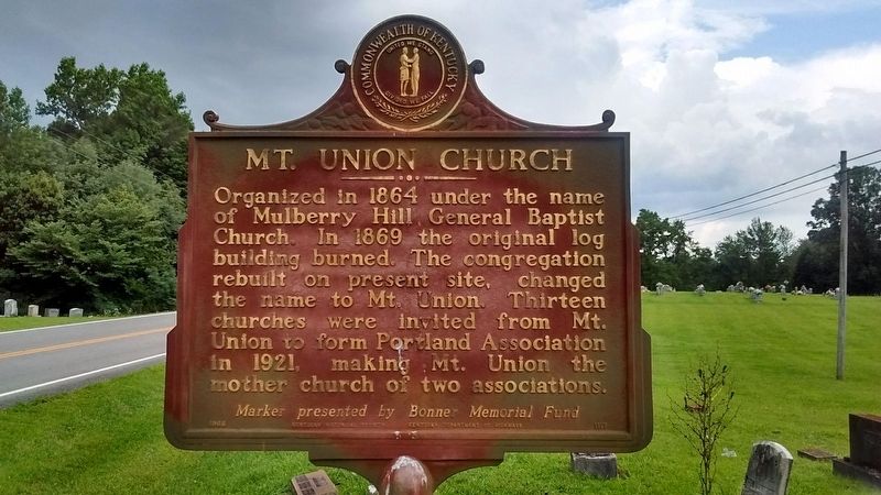 Mt. Union Church / M.J. Bonner Marker (Side 1) image. Click for full size.