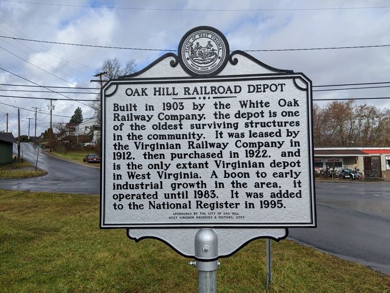 Oak Hill Railroad Depot Marker image. Click for full size.