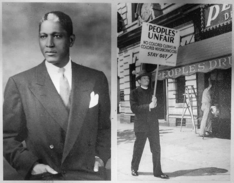 Marker detail: Belford Lawson, Jr., civil rights lawyer (<i>left</i>) image. Click for full size.