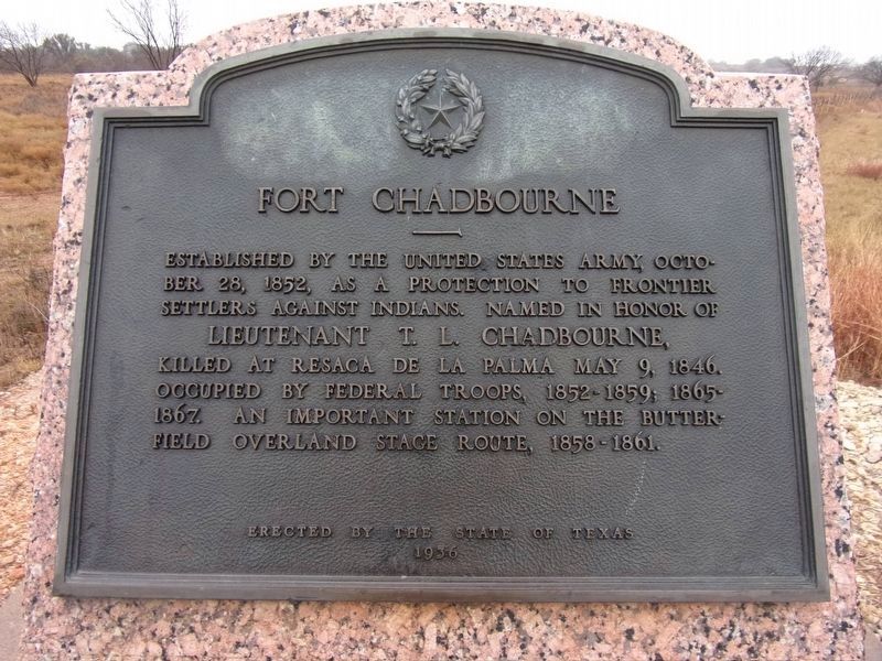 Fort Chadbourne Marker image. Click for full size.