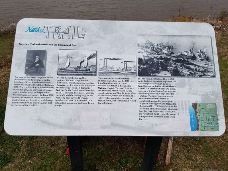 Natchez Under-the-Hill and the Steamboat Era Marker image. Click for full size.
