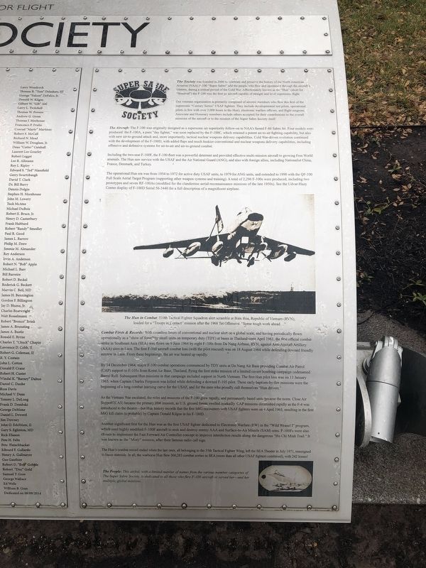 F-100 Super Sabre Society Marker image. Click for full size.