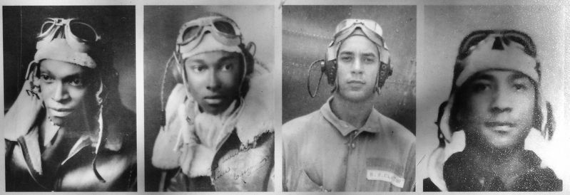 Marker detail: Gainsboro�s Four Tuskegee Airmen pilots image. Click for full size.