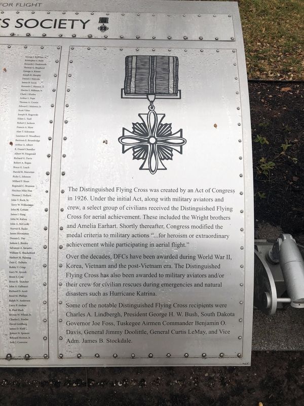 The Distinguished Flying Cross Society Marker. Click for full size. The Distinguished Flying Cross Society Marker image. Click for full size.