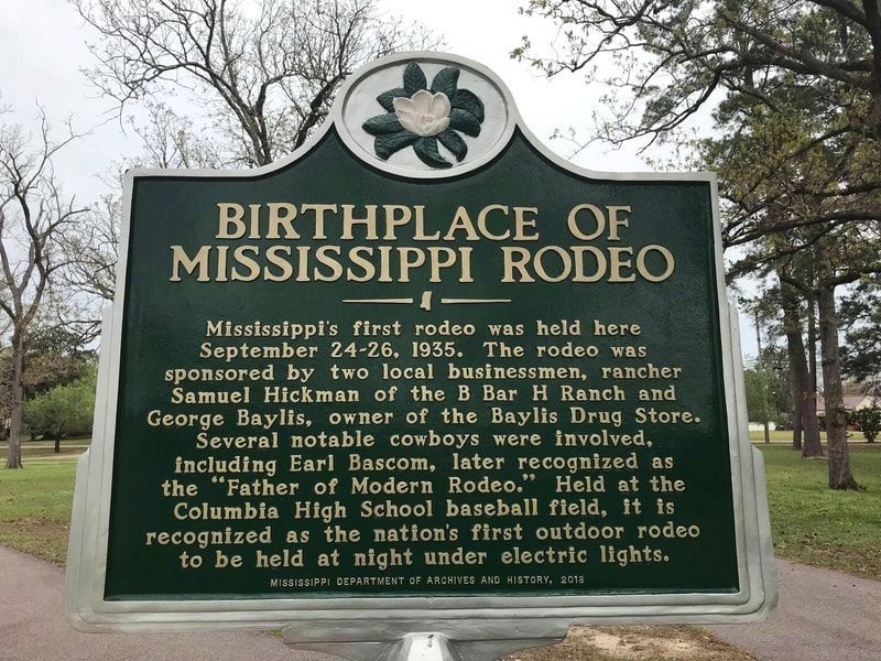 Birthplace of Mississippi Rodeo Marker image. Click for full size.