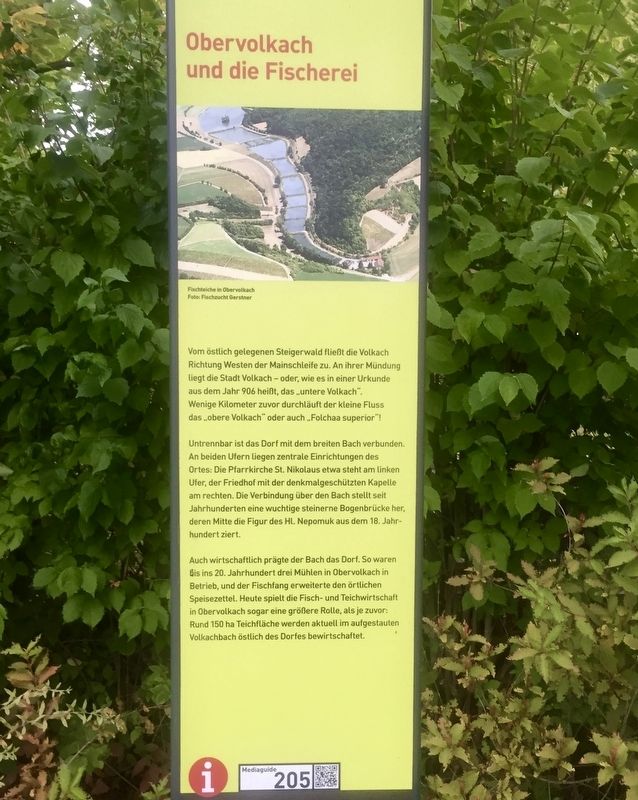 Obervolkach und der Fischerei / Obervolkach and the Fish Ponds Marker image. Click for full size.