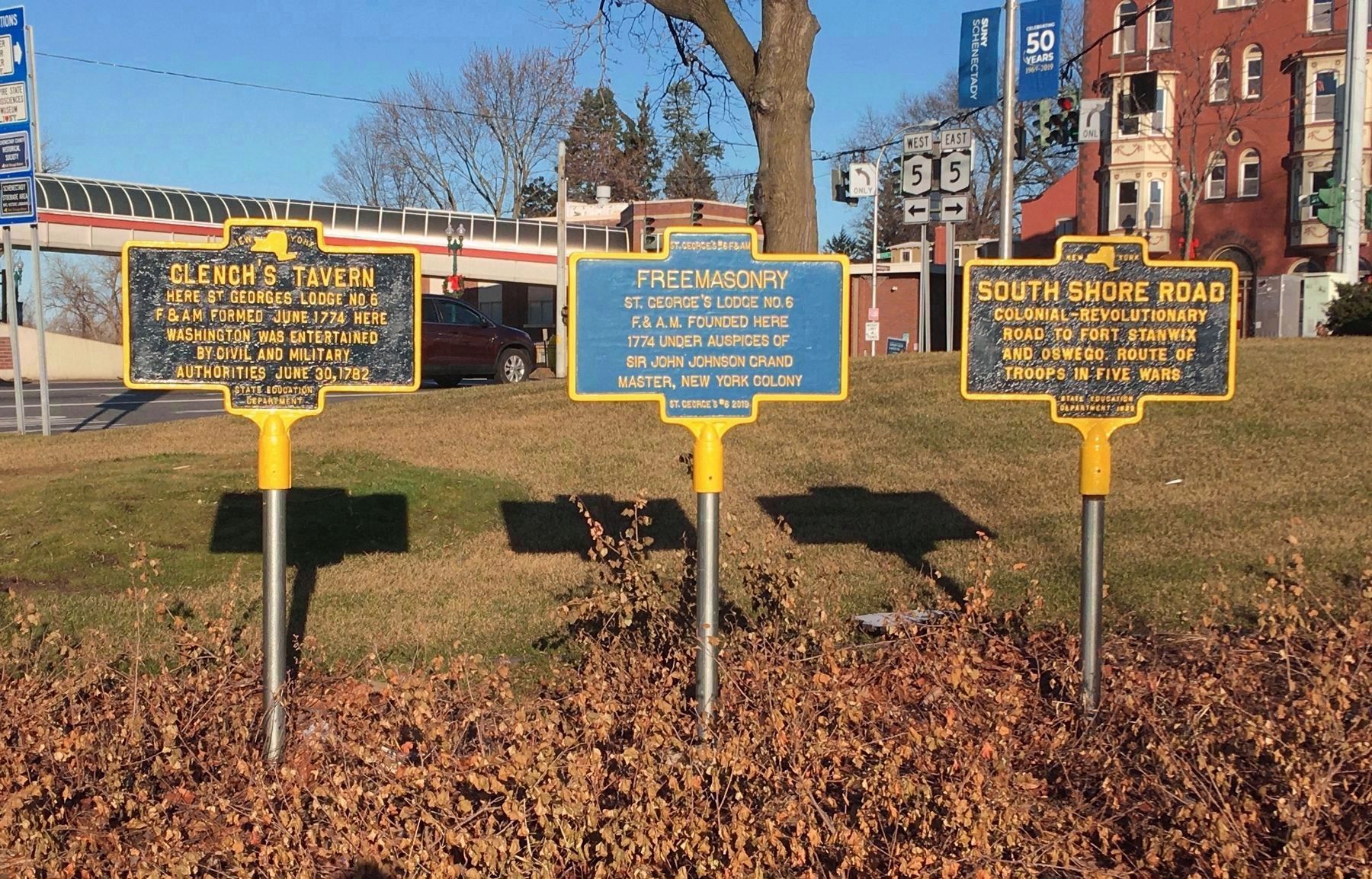 Gateway Plaza, New Location of Clench's Tavern Marker; The One on the Left image. Click for full size.