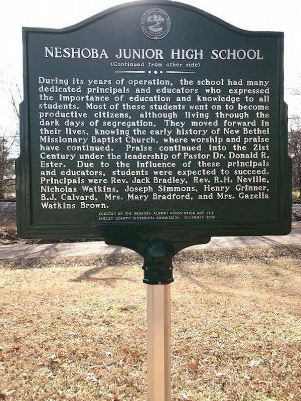 Neshoba Junior High School Marker image. Click for full size.