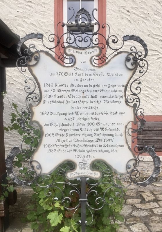 Weinbauchronik von Stammheim / Stammheim Viniculture Timeline Marker. Click for full size. Weinbauchronik von Stammheim / Stammheim Viniculture Timeline Marker image. Click for full size.