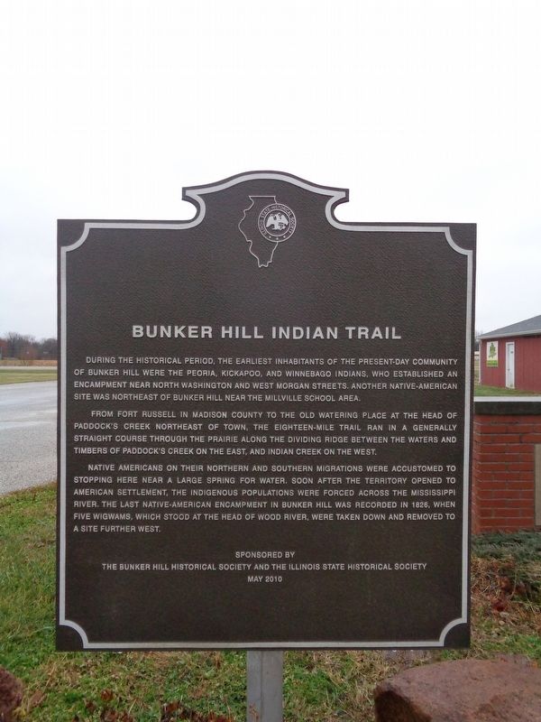 Bunker Hill Indian Trail Marker. Click for full size. Bunker Hill Indian Trail Marker image. Click for full size.