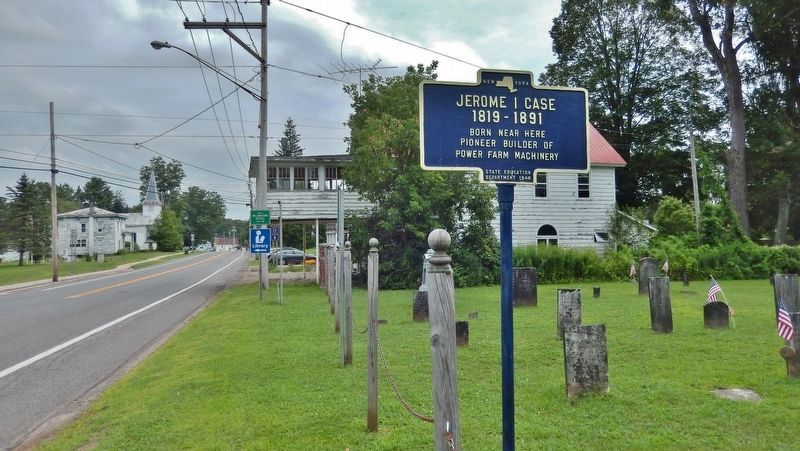 Jerome I Case Marker • <i>wide view<br>(looking southeast along New York Route 13)</i> image. Click for full size.