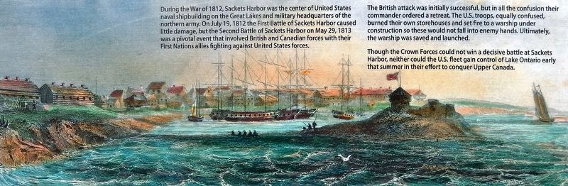 Marker detail: Battle of Sackets Harbor image. Click for full size.