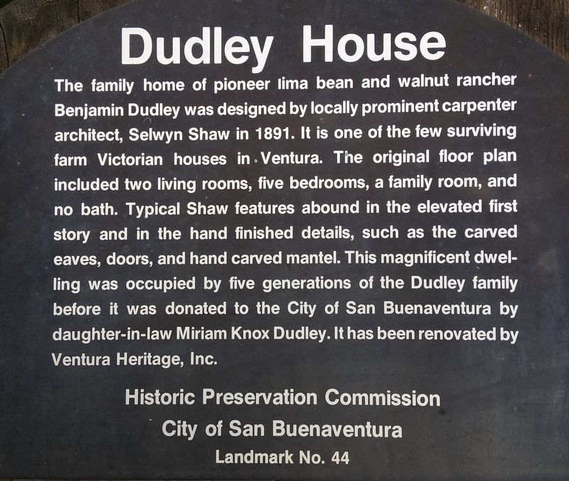 Dudley House Marker image. Click for full size.