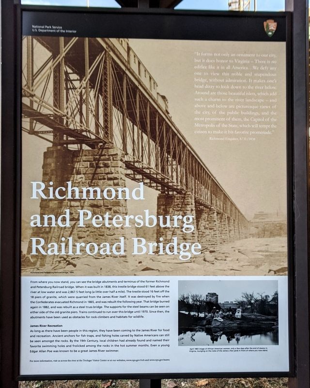Richmond and Petersburg Railroad Bridge Marker image. Click for full size.