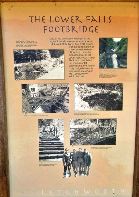 The Lower Falls Footbridge Marker image. Click for full size.