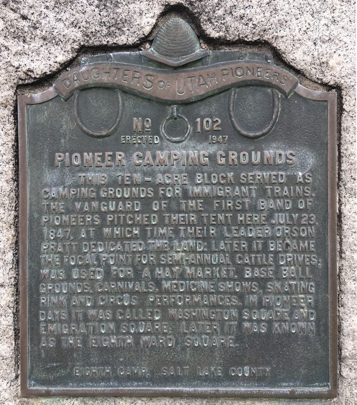 Pioneer Camping Grounds Marker. Click for full size. Pioneer Camping Grounds Marker image. Click for full size.