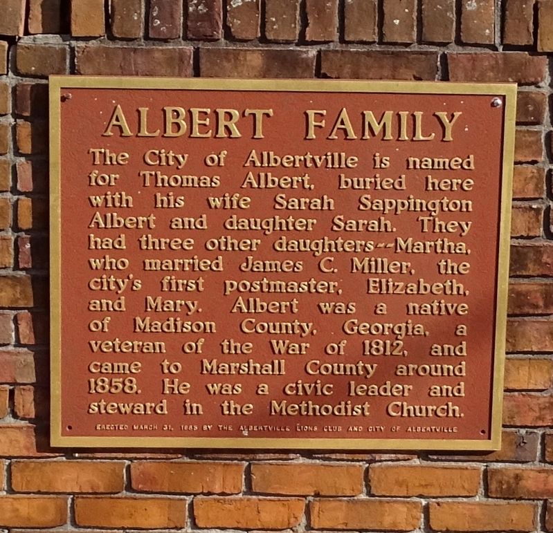 Albert Family Marker image. Click for full size.