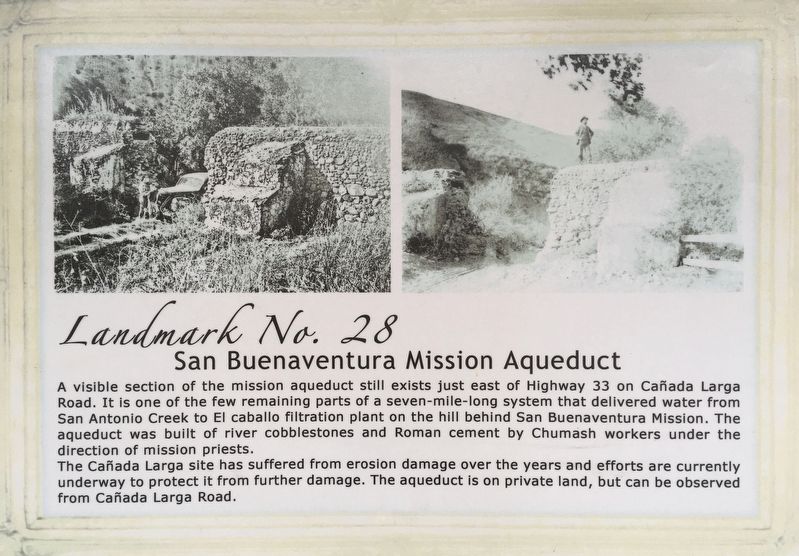 Mission Aqueduct Marker image. Click for full size.