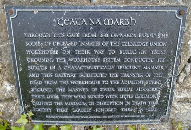 Celbridge Union Workhouse Cemetery Gate Marker image. Click for full size.
