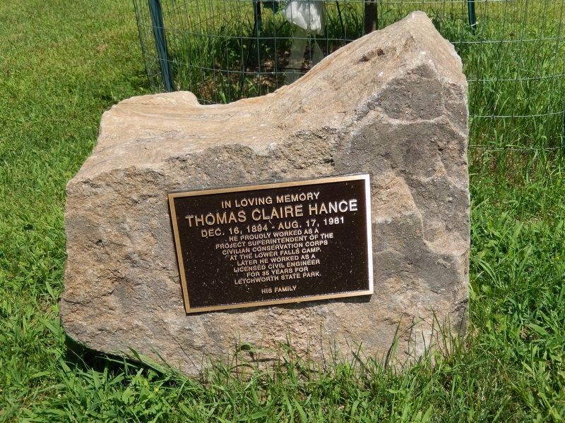 Thomas Claire Hance Memorial located near the statue image. Click for full size.