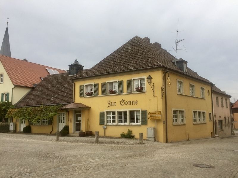 Gasthaus "Zur Sonne" / Inn "at the Sun" and Marker. Click for full size. Gasthaus "Zur Sonne" / Inn "at the Sun" and Marker image. Click for full size.
