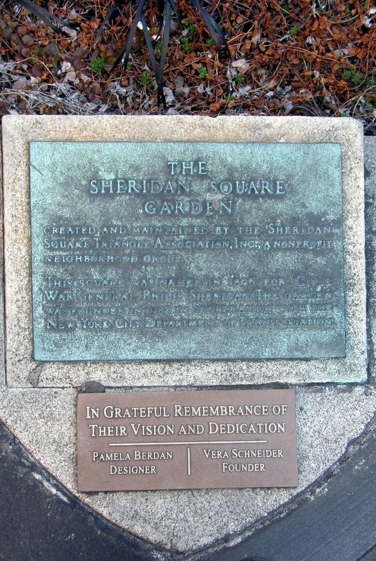 The Sheridan Square Garden Marker. Click for full size. The Sheridan Square Garden Marker image. Click for full size.