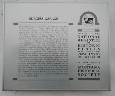 Burgess Garage Marker image. Click for full size.