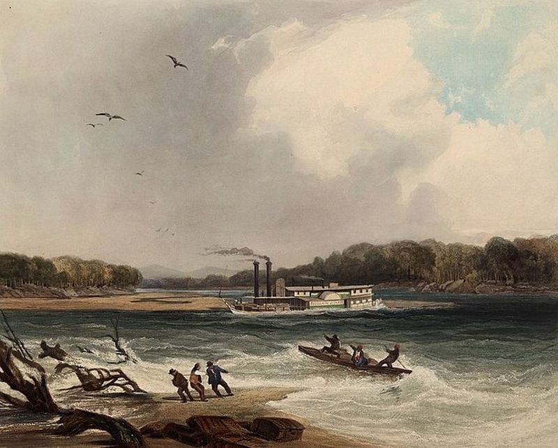 <i>The steamer Yellow-Stone on the 19th April 1833</i> by Karl Bodmer image. Click for full size.