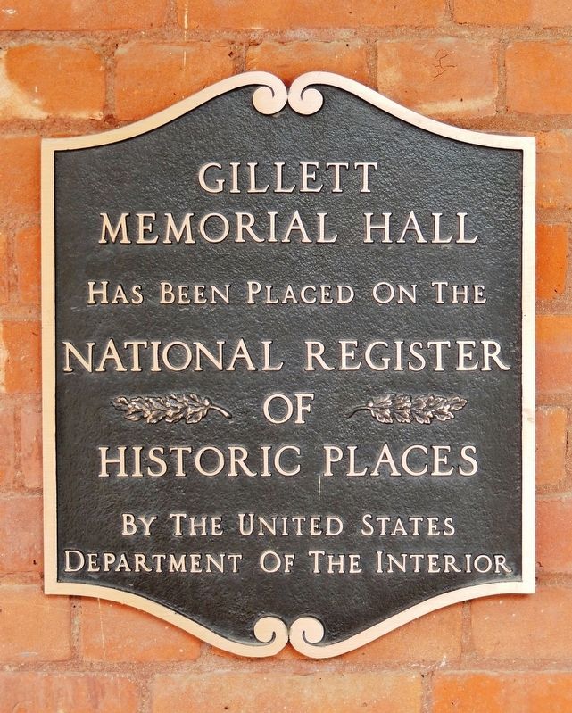 Gillett Memorial Hall Marker image. Click for full size.