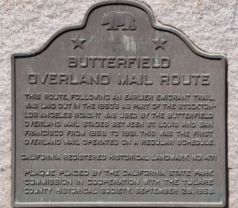 Butterfield Overland Mail Route Marker image. Click for full size.
