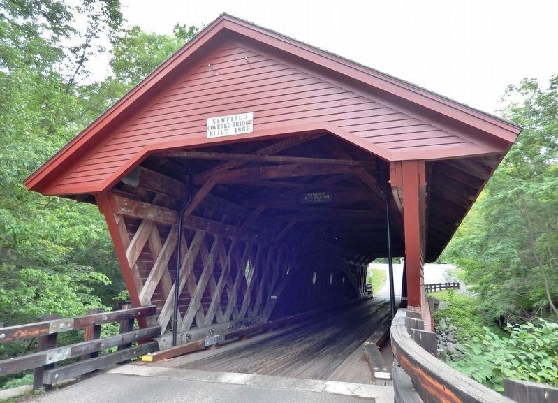 Newfield Covered Bridge<br>(<i>south portal • view from near marker</i>) image. Click for full size.