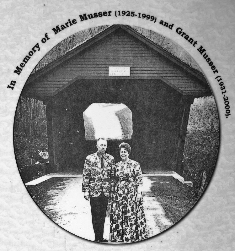 Marker detail: Marie and Grant Musser image. Click for full size.