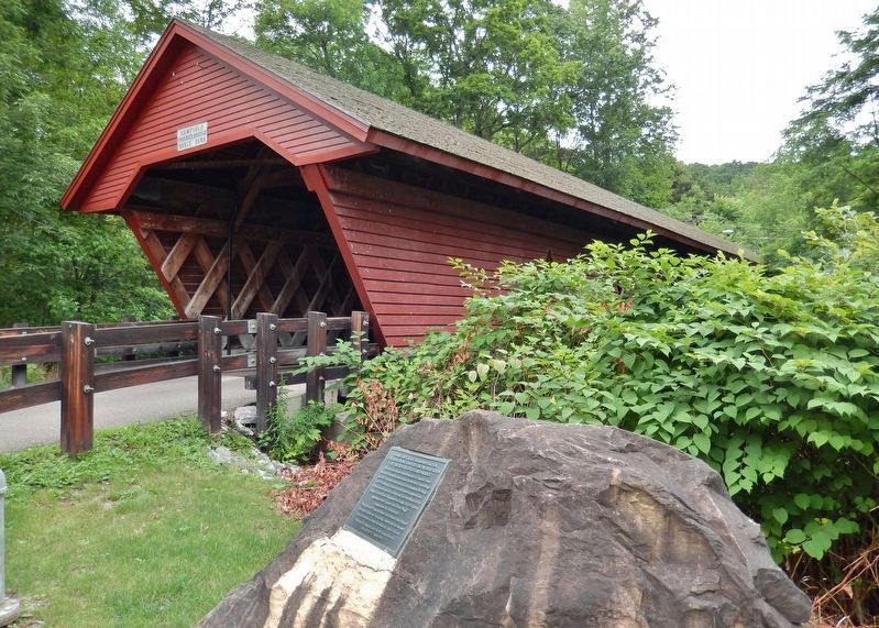 Newfield Covered Bridge  <i>southeast corner<br>(view from near marker)</i> image. Click for full size.