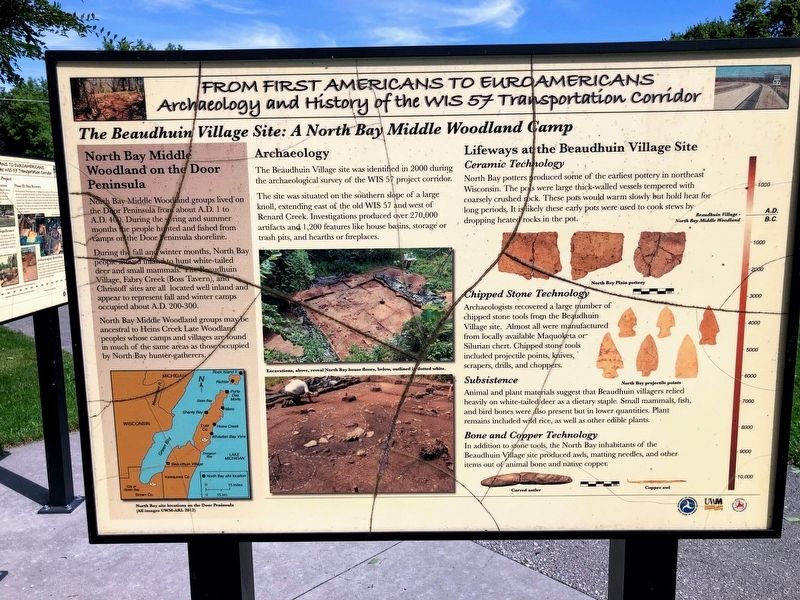 The Beaudhuin Village Site: A North Bay Middle Woodland Camp Marker image. Click for full size.
