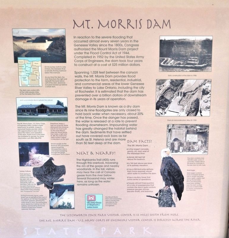 Mt. Morris Dam Marker image. Click for full size.
