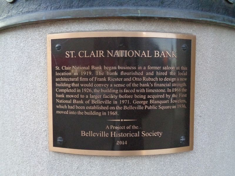 St. Clair National Bank Marker image. Click for full size.