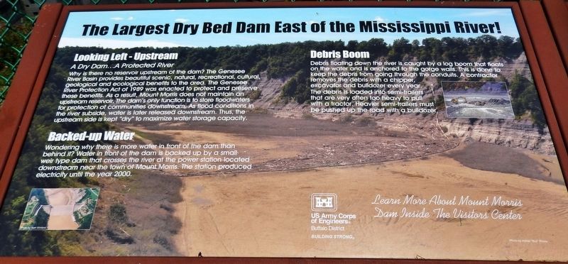 Largest Dry Bed Dam East of the Mississippi River Marker<br>(<i>left panel</i>) image. Click for full size.