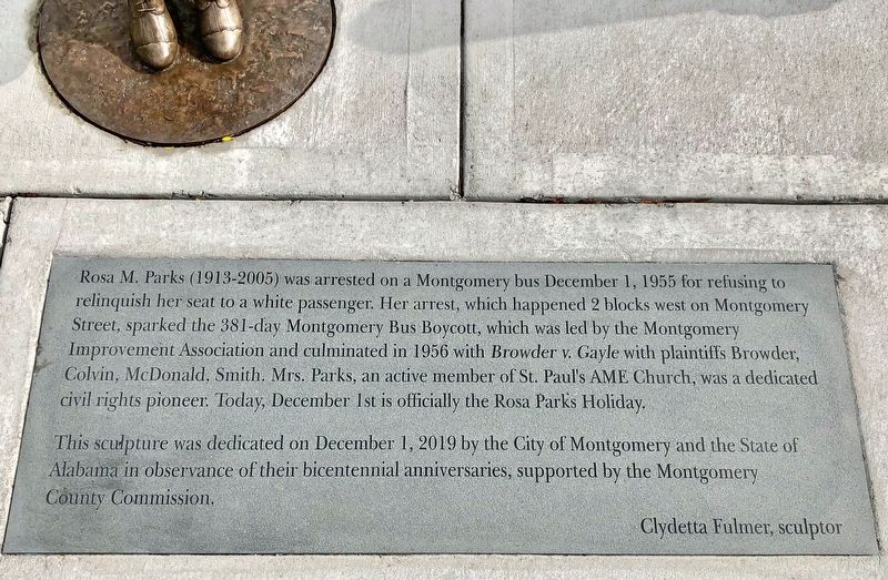 Rosa Parks Statue Marker. Click for full size. Rosa Parks Statue Marker image. Click for full size.