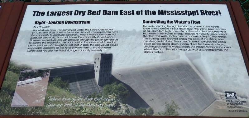 Largest Dry Bed Dam East of the Mississippi River Marker<br>(<i>right panel</i>) image. Click for full size.